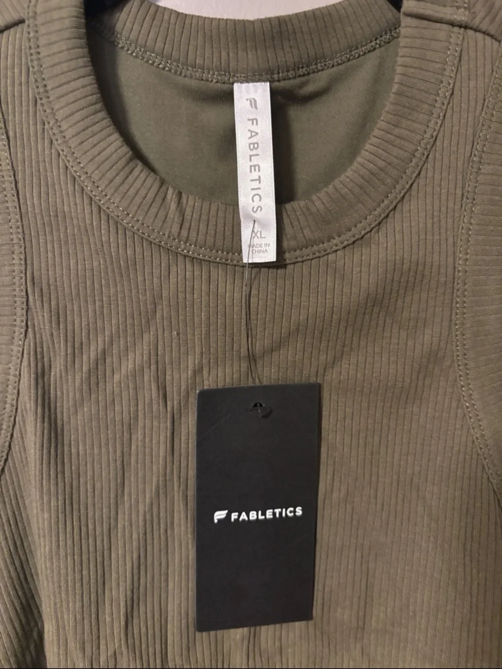 Fabletics Olive Ribbed Tank Top - Picture 2 of 5